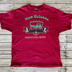 Vintage 1994 New Orleans French Quarter T-Shirt Burgundy